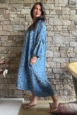 Kasbah Bubble Cotton Bandana Peasant Dress Demin